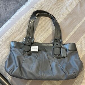 Coach Metallic Gray Shoulder Bag